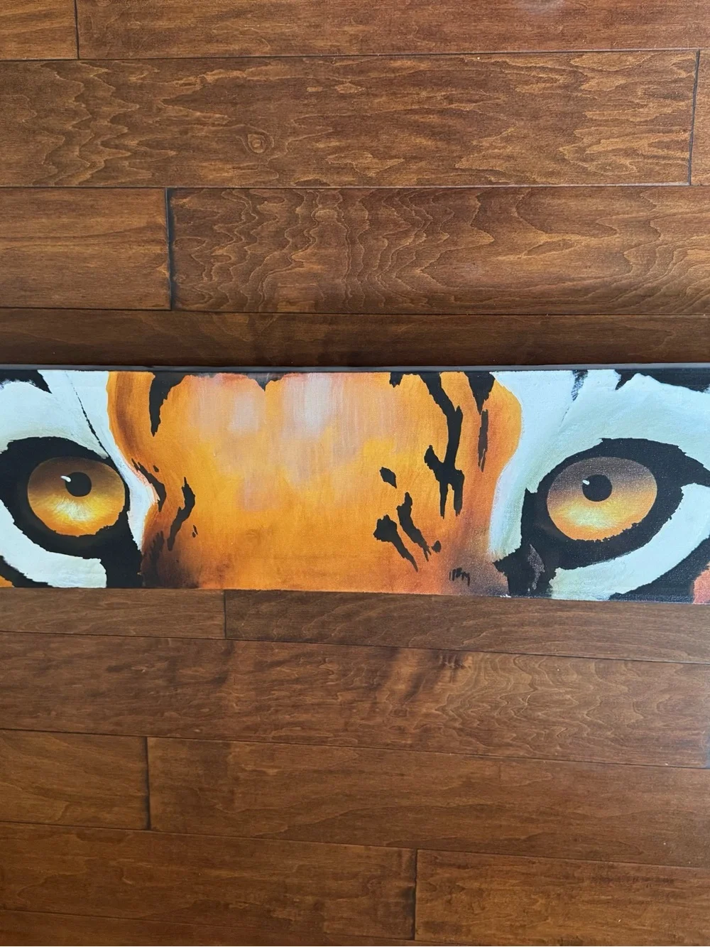 Tiger Eyes Canvas Wall Art in Orange and Black by